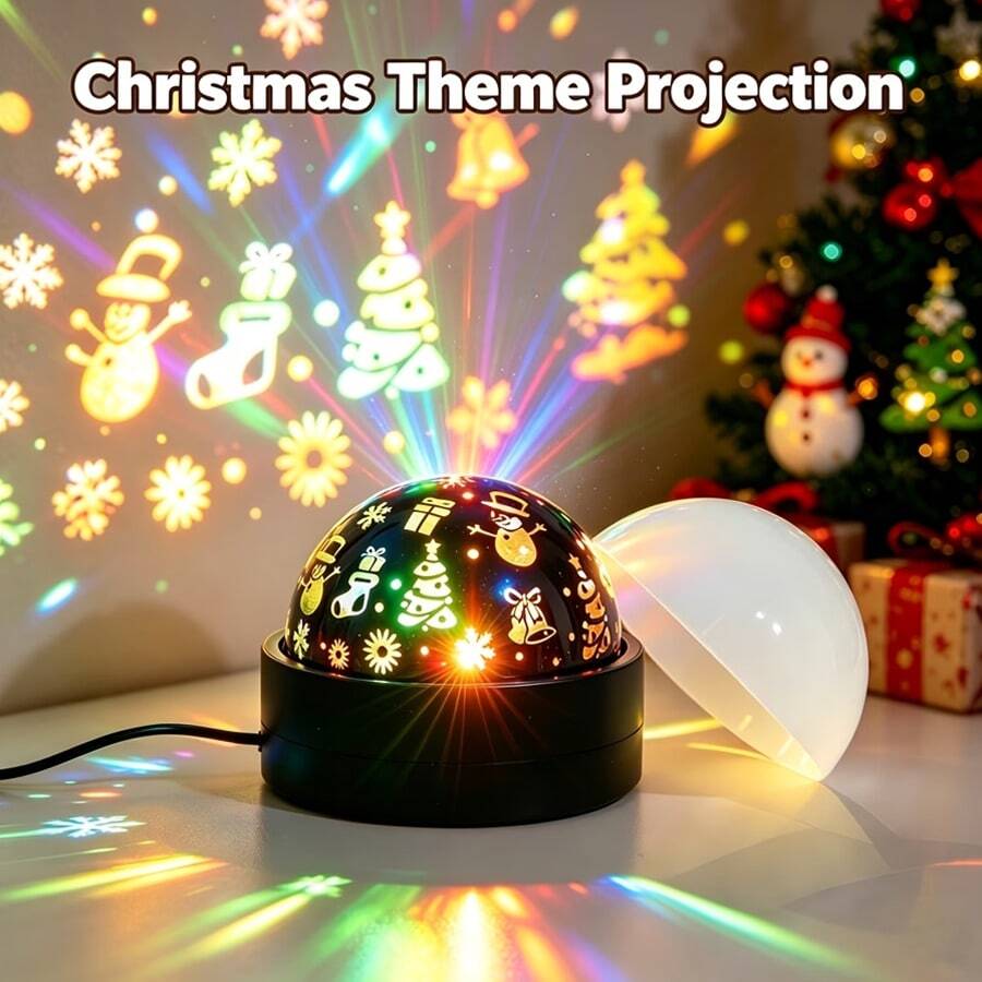 Christmas & Halloween Themed Projector Light | Dual‑Use Night Light | Christmas Smart Light | RGB Light,USB Powered - Multicolor - View 1