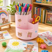 Multi-Compartment Multi-Function Multi-Purpose 360° Rotating Storage Box, Divided Design, Space-Saving, Suitable For Stationery, Children's Art Supplies, Cosmetics, Beauty Tools, Art Supplies, Applicable To Desk, Vanity, Children's Art Area, Keeps Items Organized And Tidy - Multicolor - View 10