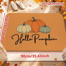 1/2件裝秋季門墊 Hello Pumpkin 秋季主題法蘭絨門墊，舒適柔軟吸水防滑可機洗，多功能居家入口地毯，廚房浴室墊、走廊玄關墊、臥室客廳露台裝飾，感恩節秋季節日裝飾墊 - 彩色 - 查看 16