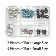 6-Grid Combination Nail Art Rhinestone Set, Luxury Sparkling 3D Crystal Mixed Sizes Nail Decor, Suitable For Nail Art Design And Decoration - Multicolor - View 12