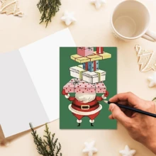 20Pcs Holiday Christmas Thank You Card Set With Envelopes And Blank Note Cards, Perfect For Holiday Parties, Featuring Vintage Santa Claus And Charming Forest Animal Designs - Multicolor - View 4
