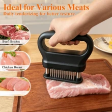 1PC 48-Needle Meat Tenderizer, Home And Commercial Meat Tenderizer, Ultra-Sharp Stainless Steel Needles, Heavy-Duty Detachable Body Design, Kitchen Meat Pre-Treatment Tool, Efficiently Cuts Meat Muscle Fibers, Accelerates Marinade Penetration And Flavor Absorption, Suitable For Steak, Chicken, BBQ And Various Grilled Foods, Universal For Marinating, Searing, Roasting And Baking, Easy To Disassemble And Rinse Without Residue, Professional Meat Tenderizing Tool For Chefs, Essential Kitchen Gadget For Home BBQ And Marinating - Multicolor - View 13