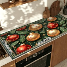 1pc Dish Drying Mat, Coffee Machine Mat, Christmas Holly Decorative Pattern Dish Drying Mat, Absorbent Quick-Dry Table Protector, Suitable For Holiday Gatherings Restaurant Tabletop, Non-Slip Multi-Functional Placemat, Cute Christmas Atmosphere Bowl & Plate Draining Mat, Home Gift, Tabletop Decor - XYLSD-869 - View 13