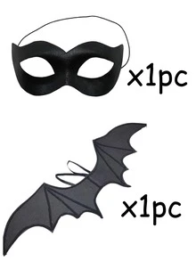 2pcs Halloween Bat Themed Costume Set, Vampire Outfit, Role Play Photo Props, Suitable For Halloween, Costume Party And Themed Party - Multicolor - View 9