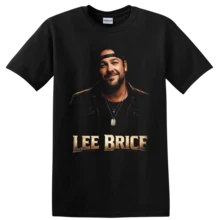 Brice Country Singer Portrait T Shirt Music Fan Concert Graphic Gift Tee - Black - View 4