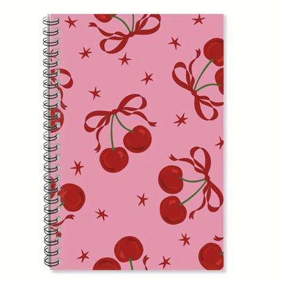 1 buah Buku Catatan Spiral Coil 2D Motif Bunga Daisy Ceri A5 - 5,7x8,3 Inci, Halaman Bergaris, Kertas Berkualitas Tinggi, Desain Sampul Merah Muda Cerah, Buku Catatan Portabel untuk Mencatat, Belajar, dan Menulis Kreatif - Ideal untuk Pelajar dan Profesional, Buku Catatan Kampus, Penggunaan Kantor, Perlengkapan Penting untuk Kembali ke Sekolah