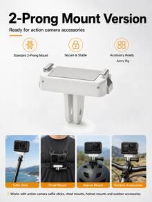 Magnetic Quick Release Mount, Compatible With DJI Osmo Action 6/Nano Or Action 5 Pro/4/3, 1/4 Thread Or Dual Claw Version, Suitable For Tripod/Selfie Stick - View 6