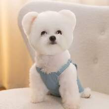 1件可愛牛仔背心，適合小型犬與中型犬，狗狗衣服貓咪衣服，適用泰迪、比熊、馬爾濟斯寵物衣 - 彩色 - 查看 5