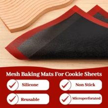 1/2/3PCS Breathable Perforated Reusable Silicone Baking Mat, 15.8*11.8 Inch Non-Stick Baking Sheet Pad, High-Temperature Resistant Silicone Material Easy To Clean, Breathable Structure Accelerates Moisture Evaporation, Prevents Bubbling For Cookies, Cakes, Macarons And Various Pastries, Home Oven Kitchen Baking Accessory, Portable Multi-Functional Macaron Mat For Outdoor Camping And Picnic, Essential Silicone Tool For Home DIY Desserts And Commercial Baking - View 8