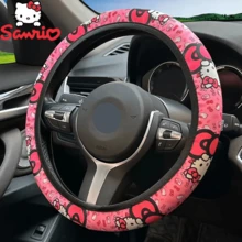 SANRIO 1Pc Hello Kitty Steering Wheel Cover Thickened Neoprene Universal, Car Additions For Cars SUV Etc, Hello Kitty Design Car Interior Additions, Add Brightness To Car Interior, Great Gift For Family And Friends - A - View 5