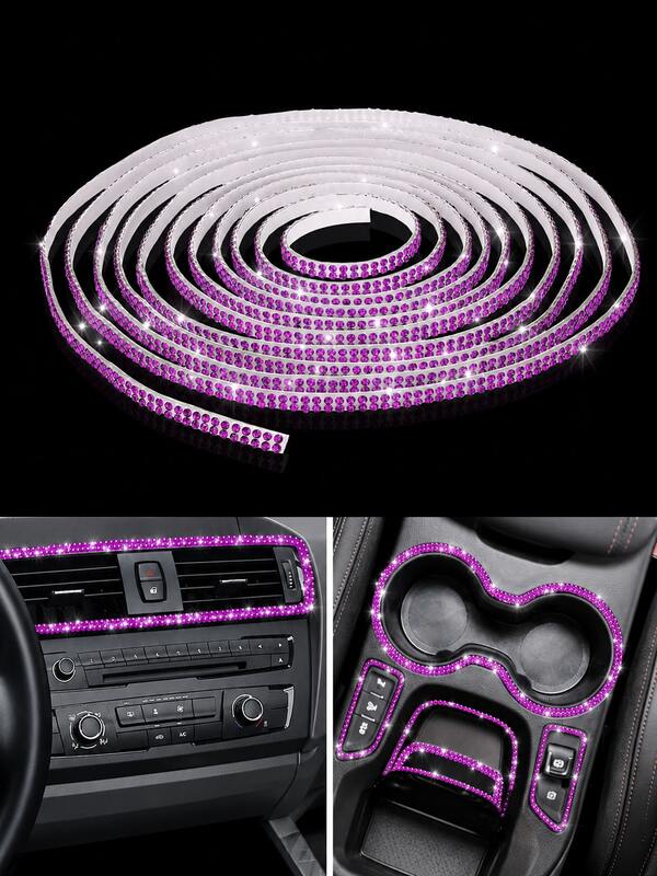 19.69 Inch Self-Adhesive Shiny Rhinestone Car Decorative Strip, Crystal Rhinestone Car Mold Decorative Line, DIY Interior & Exterior Decoration, Suitable For Dashboard, Air Vent, Cup Holder, Car Door Decoration, Car Decorative Strip Line