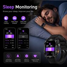 SENBONO Smart Watch (Call/Answer Calls), 1.95 Inch HD Active Touch Screen, Fitness Tracker With Heart Rate/Sleep/Blood Oxygen Monitoring, Multiple Sports Modes, Unisex Smart Watch - Black - View 4