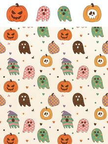 2 Packs Retro Cartoon Ghost & Pumpkin Halloween Hand Towels, Soft Printed Absorbent Kitchen Dish Tea Towels For Home Party Decoration - A - View 7