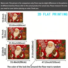 1pc 2D Flat Print Santa Claus Cartoon Doormat, Christmas Entryway Rug, Non-Slip Machine Washable Easy Clean Polyester Mat, Suitable For Home And Outdoor Decor, Ideal For Entryway, Bedroom And Balcony, Home Gift - A - View 10