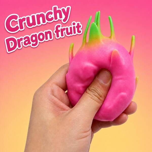 Crunchy Dragon Fruit Building Block Squishy Toy, Non-Rebounding With Crisp Sound, Contains Building Block Clay, Combines Hard And Soft Tactile Sensations, Handmade Toy, Crunchy Squishy/Squeeze Toy/Stress Relief Toy/Classroom Toy