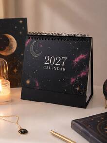 2027年復古黑色桌上日曆，內頁採用多種花卉設計，背面可用作備忘錄，非常適合作為送給朋友的禮物 - 彩色 - 查看 15