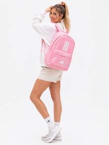 Adidas Large Capacity, Multi-Compartment Design | Thickened, Wear-Resistant, Water-Repellent, Unisex, Lightweight, Spine-Protecting Student Backpack For Campus Commuting. Dimensions: Approx. 30*42*15cm - Pink - View 1