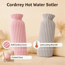 1pc Extra Large Capacity Rechargeable Hot Water Bag, Thickened Durable Warm Water Bag, Portable Bed Foot Warmer, Suitable For Sleep Warmth And Foot Warming, Practical Winter Home Warming Accessory, Daily Use On Cold Nights, Holiday Gift - Multicolor - View 5