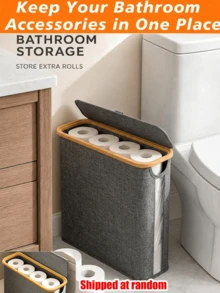 Toilet Paper Storage Basket - Ultimate Bathroom Storage Basket. Storage Basket, Toilet Paper Storage Basket, Bathroom Accessories Storage Rack - Toilet Paper Holder, Closed Toilet Paper Storage Container - Multicolor - View 15