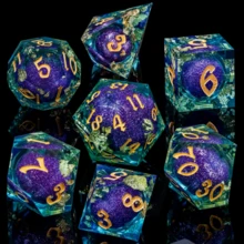 Dadu Inti Cair, Set Dadu Tepi Tajam Multi Sisi, Dadu Cair Resin, Dadu Permainan Peran, Hadiah untuk Pecinta Game - MultiWarna - View 5