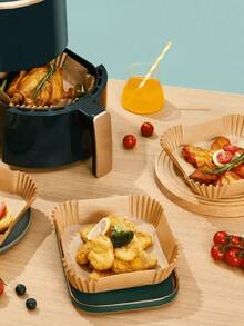 25/50/100/200pcs Air Fryer Paper Liners, Non-Stick Baking Paper, Suitable For Most Air Fryers - Multicolor - View 4