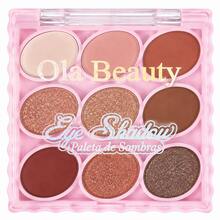 Paleta de Sombras 9 Cores Maquiagem Rosa Nude Marrom com Glitter Perolado e Tons Matte para Olhos - KIT COM 3 - Visão 3