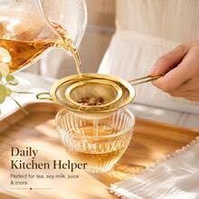 3件組 1件套家用廚房牛奶茶蜂蜜豆奶超細糖篩過濾器 手持式麵粉篩 - 金色 - 查看 10
