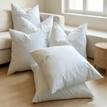 CLSUPER 18/20/21/14x21 Inch White Goose Down/Down Soft Fluffy Throw Pillow Insert, Square Cotton Cover, Plump Washable Quick Rebound Non-Shedding Breathable Cushion Inner, Suitable For Home Decor - White - View 3