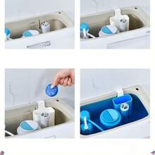 1pc Toilet Tank Cleaner Holder, Modern Style Plastic Self-Cleaning Replacement Shell, Long-Lasting Slow-Release Anti-Corrosion Toilet Cleaning Ball Container, Without Cleaning Liquid, Essential Bathroom Accessory - Multicolor - View 7