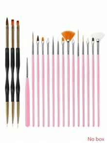 15件專業美甲刷具套裝－沙龍級美甲工具，適用於居家與沙龍使用 - 粉色 - 查看 14