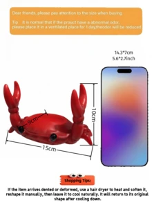 1pc Crab Shaped Phone Holder, Bright Red Compact Size, Anti-Slip Stable Phone Stand, Suitable For Sink, Bedside Table, Office Desk, Dining Table, Cute Marine Animal Cartoon Style, Desktop Decor Ornament, Hands-Free Viewing Accessory, Graduation Gift, Popular Atmosphere Desktop Gadget - Multicolor - View 6
