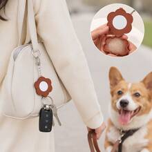 1pc Cute Multicolor Flower PU Pet Memorial Hair Storage Metal Keyring Bag Pendant Halloween Party Travel Gift For Students Ladies Xmas - Multicolor - View 2