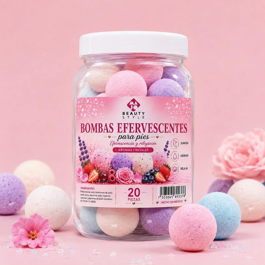Fruity Spa Pedicure Bath Bombs - Rose - View 1