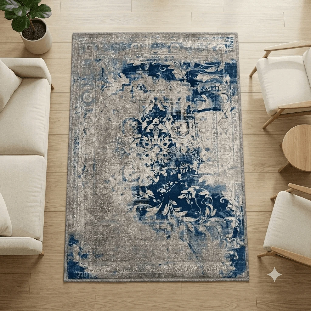سجاد إسكندنافي قابل للغسل - تصاميم نوردية للمنازل الحديثة - مثالي لغرفة المعيشة والنوم والممر والمطبخ - سجاد داخلي وخارجي | بطانة مانعة للانزلاق - بني مصدي - مشاهدة 1