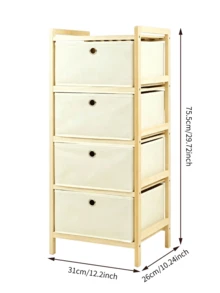 1pc Fabric Drawer Storage Cabinet‑Pull‑Out And Layered Design, Wooden Frame, Sturdy And Durable, Breathable And Dust‑Proof, Vertical Storage Cabinet, Suitable For Bedroom, Living Room, Dormitory And Apartment - Multiple Specifications - View 9