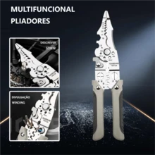 Alicate Multifuncional 28 em 1, Descascador Crimpador e Cortador, Universal Profissional para Eletricistas - Falar - Visão 8