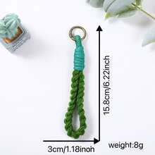 1pc Cute Colorful Woven Rope Keychain, Women Girls Bag Charm Pendant, Car Keychain, Backpack Charm, Gift, Back To School, Christmas - Multicolor - View 11