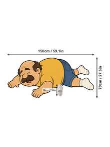1pc Funny Cartoon Sleeping Man Shaped Rug, Humorous Nap Uncle Creative Floor Mat, Soft Plush Decorative Carpet, Suitable For Bedroom Living Room Dormitory Indoor Use, Fun Housewarming Birthday Gift Room Decor Home Decoration - Multicolor - View 16