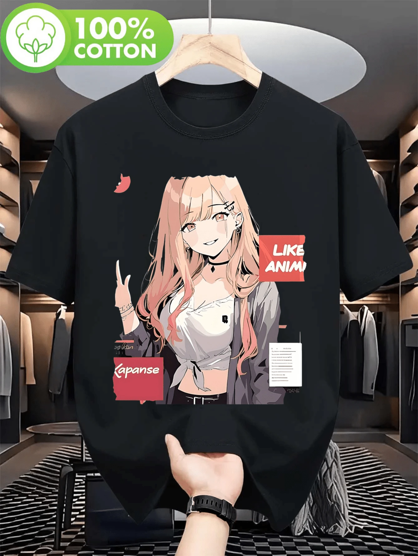 Men T-Shirts - 黑色 - 查看 1