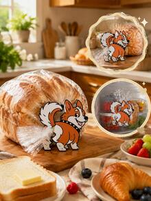 2pcs Corgi Butt Shaped Bread Clips And Snack Clips, 2D Flat Corgi Shaped Plastic Bag Clips, Lightweight Kitchen Storage Accessories, Suitable For Bread, Snacks, Pantry Decor, Pet Lover Gift, Corgi Themed Home Decor - View 2