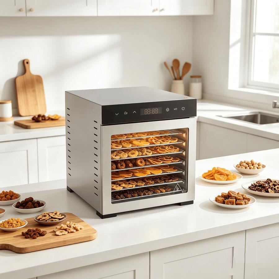 Dehydrator, Power 600 Watts, Drying Area 6.5 Square Feet, Temperature Range 95 - 165°F, Suitable For Household And Snack Processing Use - US A Type Plug(110-127V) - View 1
