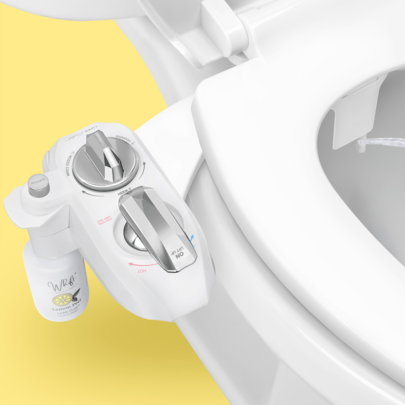 LUXE Bidet WHIFT 320 - Bidet Dual Nozzle, Built-In Deodorizing Spray, Warm Water, Non-Electric Bidet Attachment For Toilet Seat, Easy Slide-In Install, Rear & Feminine Wash (Silver)