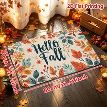 1/2件裝秋季門墊 Hello Fall 秋季主題法蘭絨門墊，舒適柔軟吸水防滑可機洗，多功能家居玄關地毯，適用廚房、浴室、走廊、客廳、臥室、陽台裝飾，感恩節秋季節日裝飾 - 彩色 - 查看 11