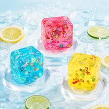 Soft Transparent Fruit Cube Squishy, Jelly Crystal Texture, Squeeze Stress Relief Sensory Toy, Office Desk Decor, Birthday Party Gift - Multicolor - View 2