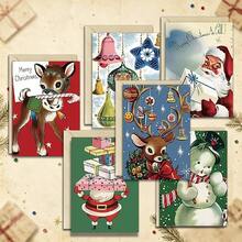 20Pcs Holiday Christmas Thank You Card Set With Envelopes And Blank Note Cards, Perfect For Holiday Parties, Featuring Vintage Santa Claus And Charming Forest Animal Designs - Multicolor - View 6