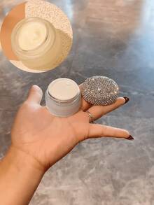 1pc Luxury Sparkling Rhinestone Emulsion Foundation Cream Decant Bottle With Lid, Sealed Travel Portable Cosmetic Skincare Decant Jar, Holiday Gift - View 6