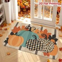 1/2 buah Keset Pintu Musim Gugur, Keset Pintu Flanel Motif & Daun Maple Musim Gugur, Lembut, Nyaman, Menyerap, Anti Selip, Dapat Dicuci dengan Mesin, Karpet Pintu Masuk Rumah Multifungsi, Keset Dapur Kamar Mandi, Dekorasi Lorong Kamar Tidur Ruang Tamu Teras, Keset Dekorasi Liburan Musim Gugur Thanksgiving - MultiWarna - View 5