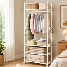 Rolling Garment Rack With Shelves - View 9