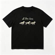 Pure Cotton, Unisex Y2K Streetwear For Summer All Them Horses Kahan Shirt Orbiter Baby T Shirt Noah The Great Divide Peripheral Products Kahan Tour - Black - View 2