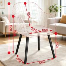 Relax Chair With Armrests, Reception Chair, Table Chair, Accent Chair, Dining Chair, Living Room Chair (Only 2PCS Chairs), 42 X 50 X 81 Cm - Black - View 8
